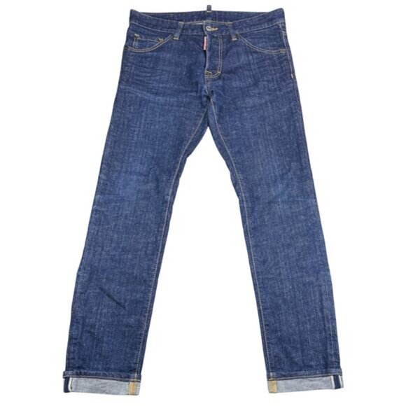 DSQUARED2 Men's Selvedge Slim Leg Jeans Size 34 US / 44 IT Made In Italy - Picture 1 of 10